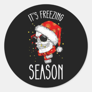 It's Freezing Season Winter Snow Christmas Holiday Classic Round Sticker