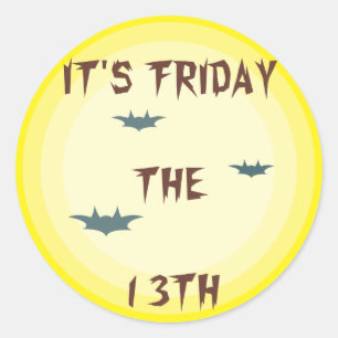 IT'S FRIDAY THE 13TH CLASSIC ROUND STICKER