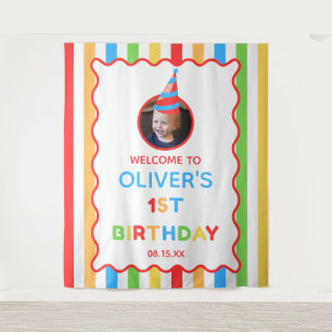 Its Fun To Be One 1st Birthday Photo Backdrop Tapestry