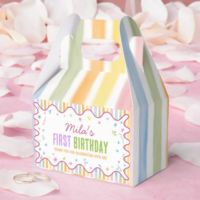It's Fun To Be One Birthday Colourful Party Favour Box (Wedding)