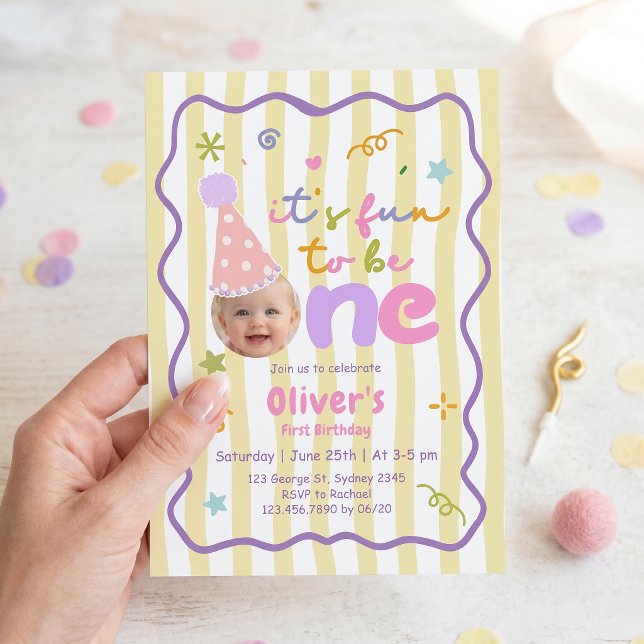 It's Fun to Be One Birthday Invitation (Creator Uploaded)