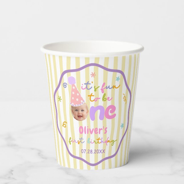 It's Fun to Be One Birthday Paper Cups (Back)