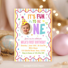 It's Fun To Be One Birthday Party Colourful