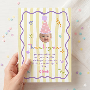 It's Fun to Be One Birthday Thank You Card