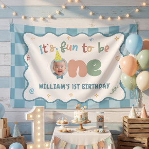 It's Fun To Be One Boy Birthday Banner