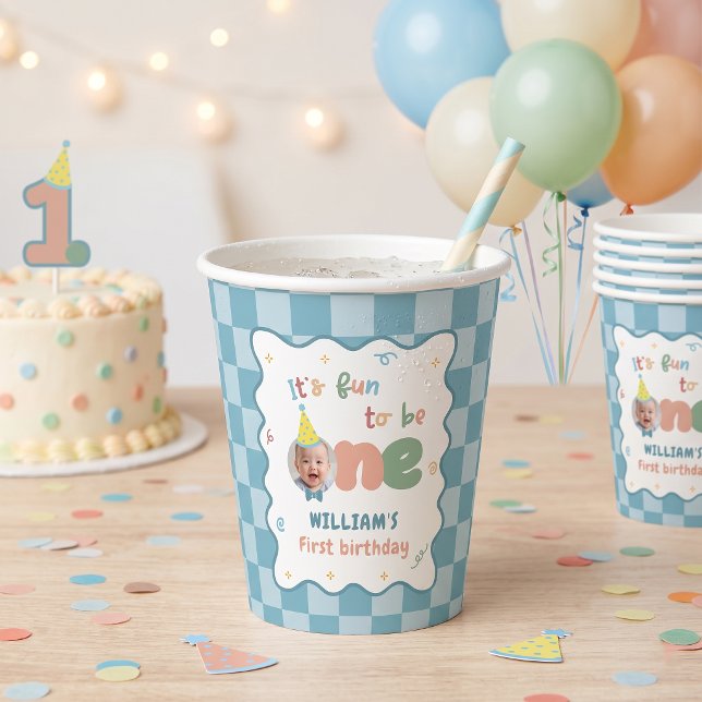 It's Fun To Be One Boy Birthday Paper Cups (Creator Uploaded)
