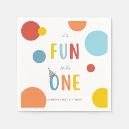 It's Fun To Be One Colorful Birthday Party Napkins