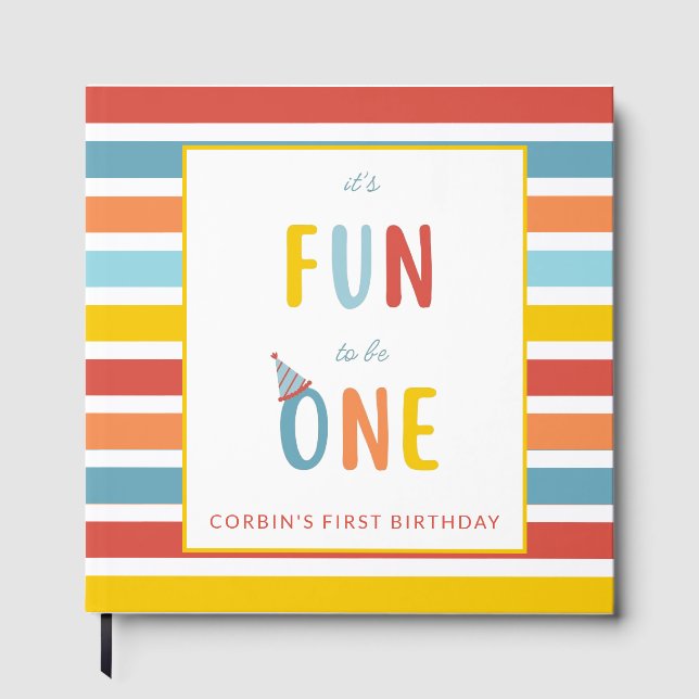 It's Fun To Be One Colourful Birthday Guest Book (Front)