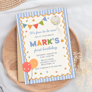 It's Fun to Be One Colourful Birthday Invitation