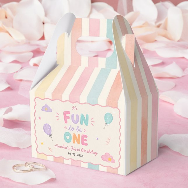 It's Fun To Be One Colourful Birthday Party Favour Box (Wedding)