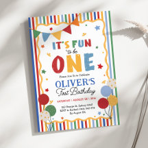 It's Fun to Be One: Colourful Boy First Birthday