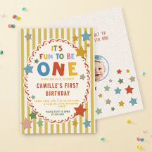 It's Fun to Be One Colourful Photo 1st Birthday