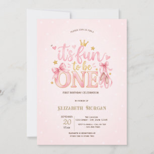 It's Fun To Be One Dots Baby Shower Invitation