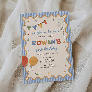 It's Fun to Be One First Birthday Invitation
