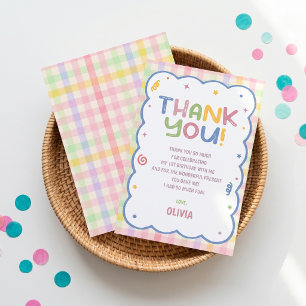 It's Fun to Be One Gingham Birthday Thank You Card