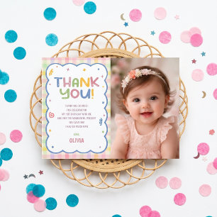 It's Fun to Be One Gingham Birthday Thank You Card