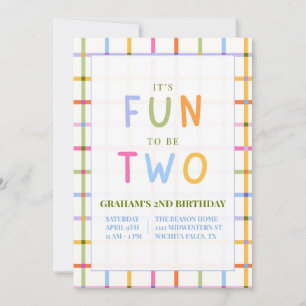 IT'S FUN TO BE TWO SECOND BIRTHDAY INVITATION
