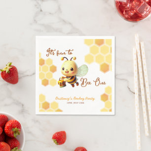 It's Fun to Bee One Honey Bee Birthday Napkin