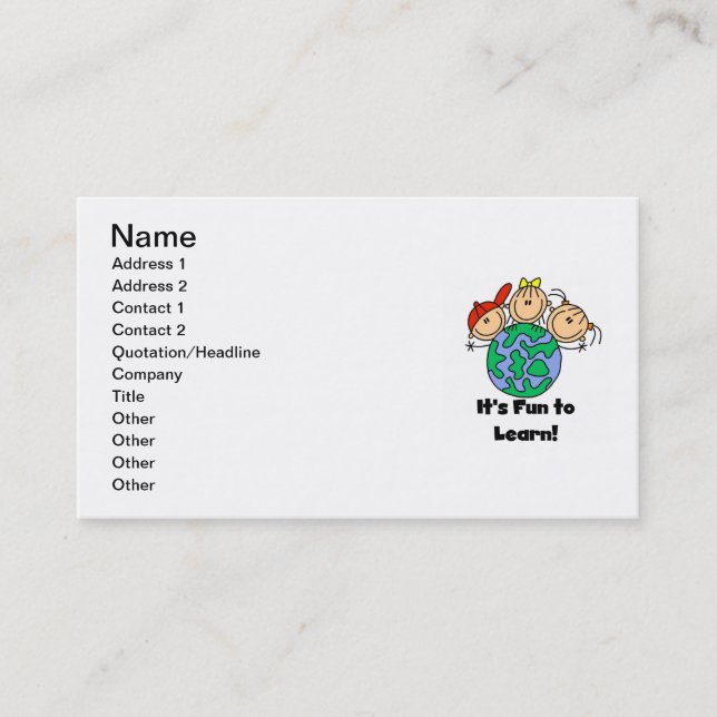 It's Fun to Learn Business Card (Front)