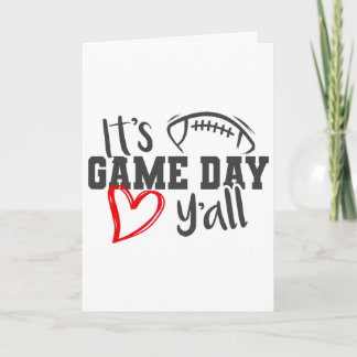 Its Game Day Yall Cute Super Footll Bowl Heart Wom Card