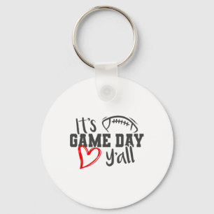 Its Game Day Yall Cute Super Footll Bowl Heart Wom Key Ring
