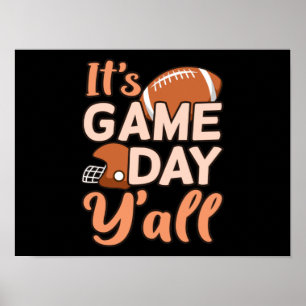 It's Game Day Y'all Football Player Coach Poster