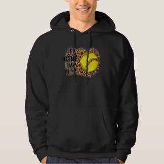 It's Game Day Yall Leopard Sunflower Softball Hoodie