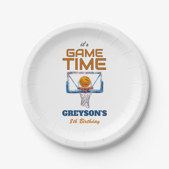 It's Game Time Any Age Birthday Paper Plate (Front)