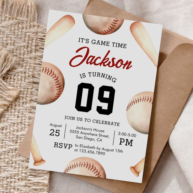 It's Game Time Baseball Birthday Party Invitation (Creator Uploaded)
