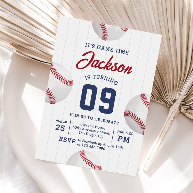 It's Game Time Baseball Birthday Party Invitation (Creator Uploaded)