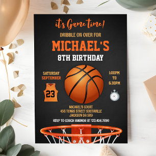 It's Game Time Basketball Sport Boy Birthday Invitation