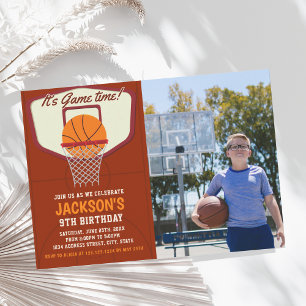 It's Game time! Basketball theme Birthday Kids Invitation