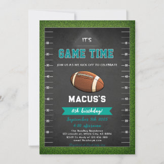 It's GAME TIME Football Birthday Party Invitation