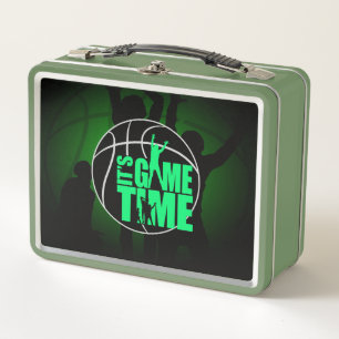It's Game Time - Green  Metal Lunch Box