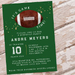 It's Game Time Kids Football Birthday Party Invitation<br><div class="desc">It's game time kids football birthday party invitation is the perfect addition to any boys fall or winter football themed birthday party. These invitations feature a green and gold football design that will look perfect with your other party supplies and decorations.</div>