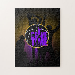 It's Game Time - Purple & Gold Jigsaw Puzzle