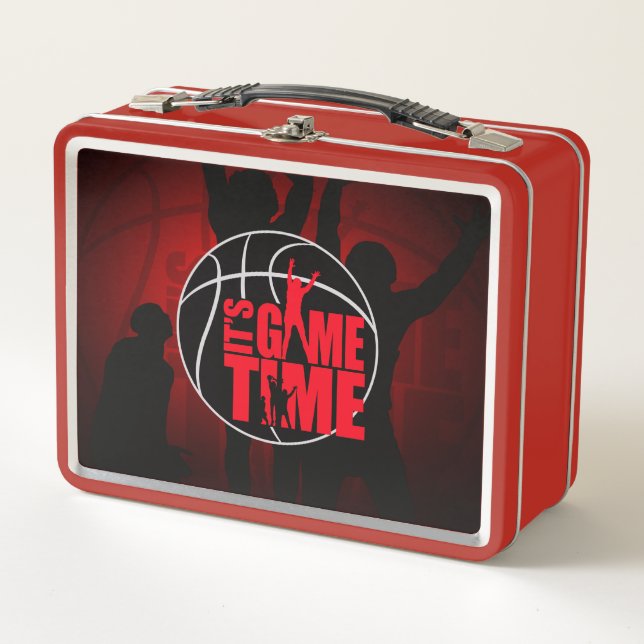 It's Game Time - Red  Metal Lunch Box (Front)