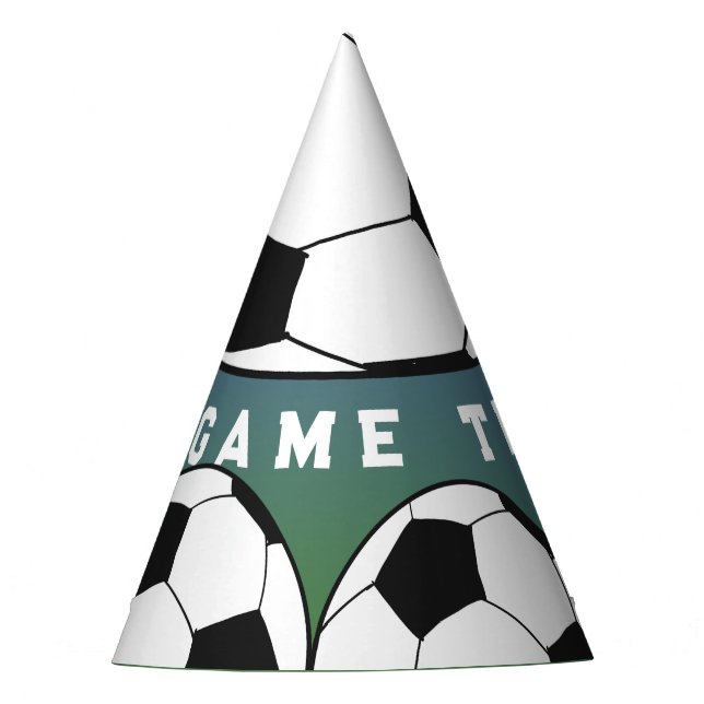 It's Game Time Soccer Football Sports Birthday Party Hat (Front)