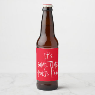 It's Game TIme Sports Fans Beer Bottle Label