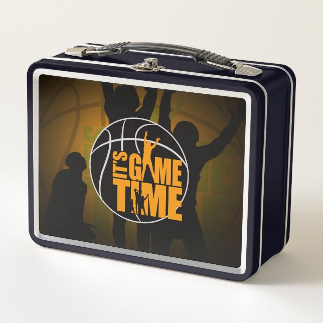 It's Game Time - Yellow   Metal Lunch Box (Front)