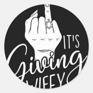 It's Giving Wifey - Wedding Bride Bachelorette Bri Classic Round Sticker