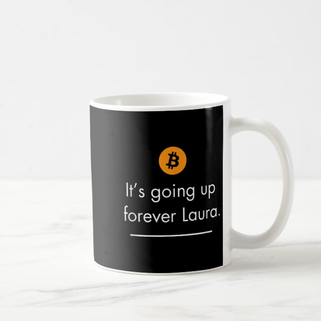 Its Going Up Forever Laura, Simple Bitcoin Quote D Coffee Mug (Right)