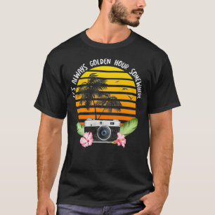 Its Golden Hour - Tropical Vintage Camera Photogra T-Shirt