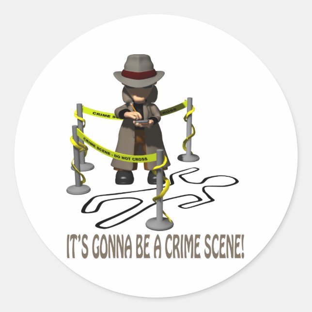 It's Gonna Be A Crime Scene Classic Round Sticker (Front)