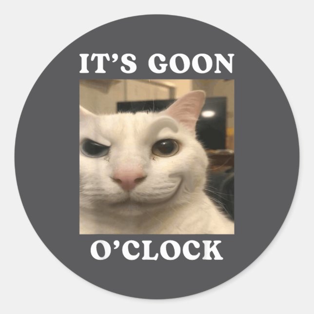 It's Goon O'clock Funny Cat  Classic Round Sticker (Front)