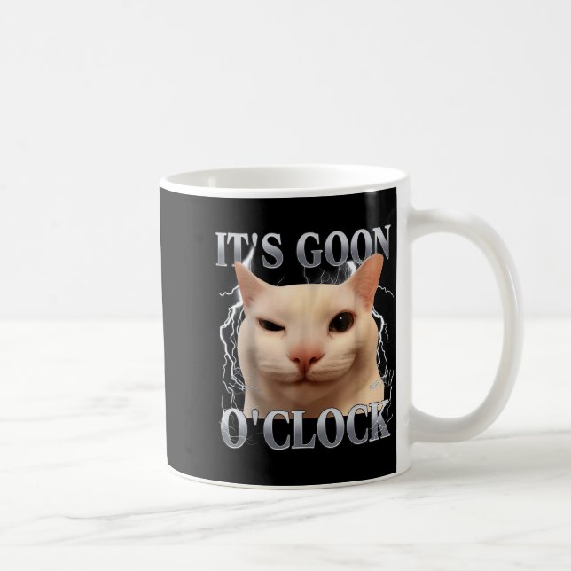 It's Goon O'clock Funny Cat Meme Men Women Humor S Coffee Mug (Right)