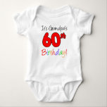 It's Grandpa's 60th Birthday For Grandchild Baby Bodysuit<br><div class="desc">It's Grandpa's 60th Birthday cute design for a grandchild. A great design for a baby grandson or granddaughter celebrating their grandfather's sixtieth milestone birthday. Surprise a grandpa with this 60th outfit.</div>