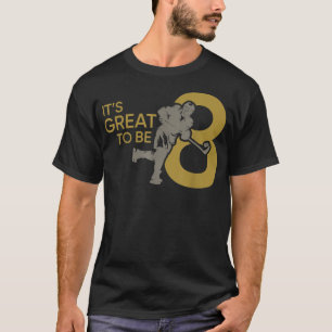 It's Great To Be Eight Boys Hockey 8th Birthday  T-Shirt