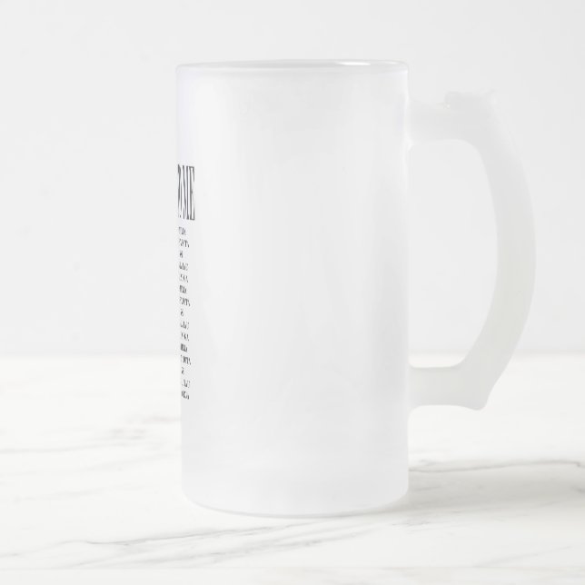 It's Greek To Me Frosted Beer Glass Frosted Glass Beer Mug (Right)