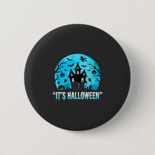 It's Halloween Haunted House Bat Design 6 Cm Round Badge